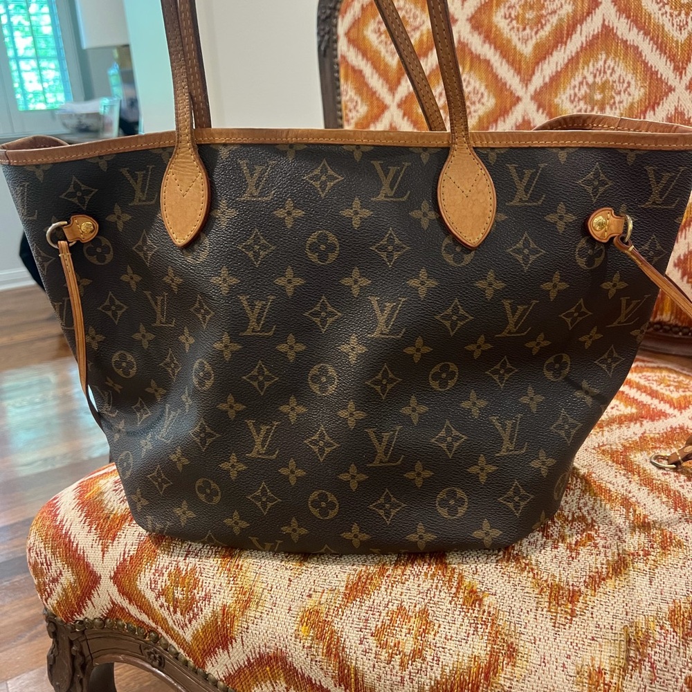 Louis Vuitton Monogram Canvas Tote - Dark Brown with Natural Trim
